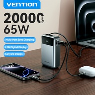 Vention 65W PowerBank with Cable 20000mAh Three-Way PD Fast Charging Power Bank Digital Display For 