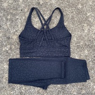 Yoga Set 2 Piece Set Gym Sports Set Women Workout Clothes Fitness Suit Cross Straps Bra High Waist L