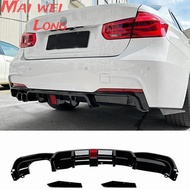 MP Style Bumper Lip Diffuser Spoiler +Rear Brake Light By ABS Gloss Black Body Kit for BMW 3 Series 