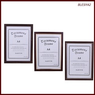 [Blesiya2] A4 Wood Diploma Certificate Document Frame Picture Picture Holder Wall Mounted