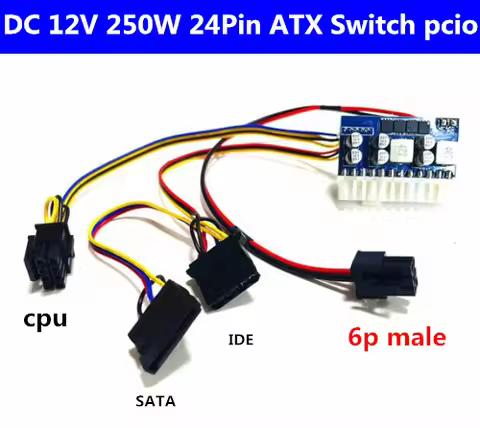6pin 12V DC-ATX-160W 24Pin Pico ATX Switch PSU Car Auto Mini ITX High Power Supply Module Z1 power s