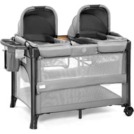 Twin Bassinet For Baby, Bedside Bassinet, Convertible To Bedside Sleeper And Playpen, With Wheel, Br