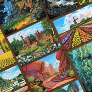 Postcard Scenery by VIANKA GUINAZ / Kartu Pos Pemandangan Alam Gouache