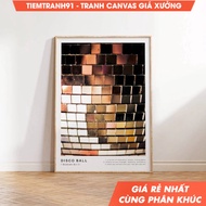 Tranh treo tường Golden Disco Ball Poster Shiny Mirrorball Wall Art Spiritual Disco Ball Festive Dis