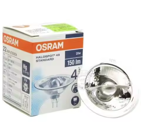 OSRAM 41900SP 12V 20W 8° Halogen Lamp 41900 SP GY4 HALOSPOT 48 Aluminum Reflector Projector Bulb