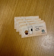 Starbucks coupon $25x4 星巴克禮券$25x4