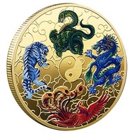 1Set Ancient Mythical Creatures Lucky Coin Lottery Ticket Scratcher Tool Metal