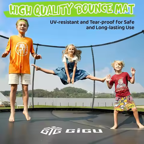 Recreational Outdoor Trampoline,Enclosure Net & Ladder & Anti-Rust Coating & ASTM,for Yard,10/12/14/