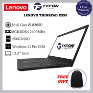Lenovo ThinkPad X390 i5-8265U 8GB DDR4 RAM 256GB SSD Win 11 Pro Laptop (Refurbished)