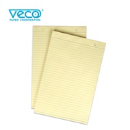 Veco Yellow Pad Paper 90's with plastic (Available size: 1whole, 1/2crosswise/lengthwise & 1/4)