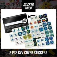 8 pcs CVV Credit/Debit Card Cover Stickers