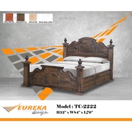 EUREKA 2222 Queen Bed/Katil Kayu Solid Wood Durable (Deliver &amp; Installation Klang Valley)