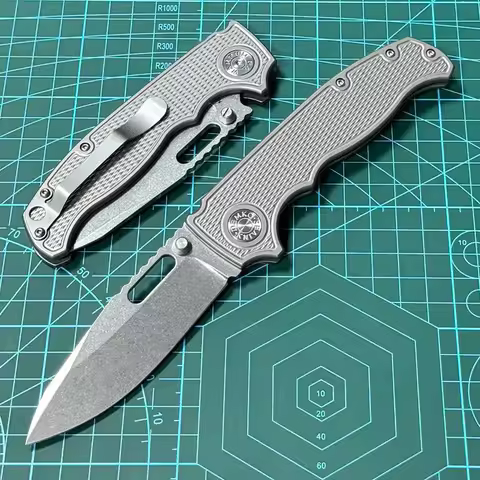 Lism Store Demko AD20 Shark Folding Knife 3.54" M390 Clip Point Blade, TC4 Handles