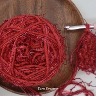Red Glitter Yarn for Crochet Yarn for Bag Thick Yarn Crochet Thread Fluffy Yarn Sequin Yarn 50g Knit
