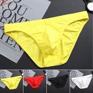 Briefs Men Casual Color Pouch Sexy Breathable Solid Brief Thong Cotton【Mensfashion】