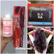 CAT Matrix Socolor 5.1 / 12.1 / 7.1 / 7A / AS / gray /Abu abu cat rambut + Oxydant campuran 6% / 9% 