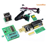 LeeandHan เครื่องมือโปรแกรมวงจรสำหรับโปรแกรมเมอร์ USB CH341A พร้อมอะแดปเตอร์ SOP8