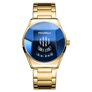 Jam Tangan Lelaki HOURSLY Jam Tangan Motosikal Bulat Kuarza Teknologi Hitam Lelaki