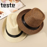 Straw Panama Cap Summer Gangster Cap Wide Brim Jazz Dress Hat