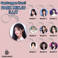GANTUNGAN PARK MINJU ILLIT KEYCHAIN CUTE KPOP ROUND KEYCHAIN GIFT CUSTOM PRINT SEMAUMUG