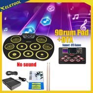 Electric Drum Set 9 Pad Electronic Drum Set Headphone Included Roll up Drum Pad Kids Great Holiday X