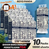 [10 Pcs] ROYO PANDA Hanging Tisu Panda, 10000 Lembar, 4 Ply Facial Tissue, Royo Tissue Gantung Murah