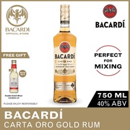 BACARDI Carta Oro Superior Gold Rum - 750ml / 75cl 40% - Gluten Free Golden Rum Aged in Toasted Amer
