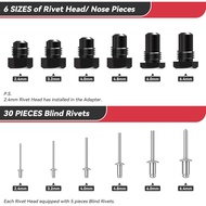 Beaspire Cordless Rivet Gun Adapter - Electric Rivet Drill Adapter Kit 2.4mm-6.4mm, Rivet Gun Kit wi