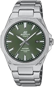 Edifice EFR-S108D-3AVUDF Green Analog Dial Silver Stainless Steel Band Men's Watch Slim Case Sapphir