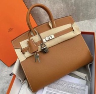 Hermes Birkin 25 金棕色 銀扣 epsom