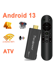 Transpeed Atv Android 13電視棒具有語音助手tv應用程式,雙wifi支援4k視頻3d電視盒接收器機頂盒