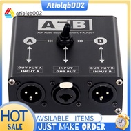 2 in 1 Out XLR Audio Switcher XLR Balanced Audio Switcher for Microphone Sound Card Mixer 2 Male XLR
