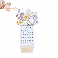 1 Piece 2024 Calendar Small Desk Calendar Funny Unique Bloomy Flower Desk Calendar 2024