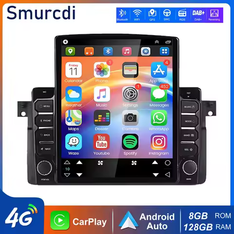 9.7'' Android 15 Carplay Auto Car Radio Stereo Multimedia video Player for BMW E46 M3 318 320 325 33