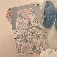 INS Creative Full Screen Hand-drawn Sketch Flower For IPad10.2 360° Holder Shell 2022Ipad10th Cover Mini6Case Ipad Air2 Cover Air5 10.9anti-bending Case Pro11 Cover Ipad7th Shell