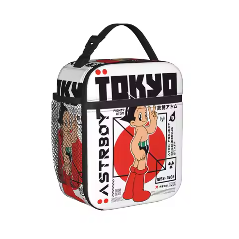 Astro Boy Anime Insulated Lunch Bag Leakproof Mighty Atom Astroboy Meal Container Thermal Bag Tote L