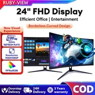 RUBY Monitor PC Monitor 24 Inch 2K IPS 1ms 100Hz Office/Gaming Curved Monitor with Speaker
