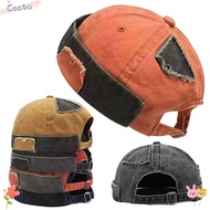 CACTU Brimless Hat, Adjustable Retro Melon Docker Cap,  Rolled Cuff Vintage Docker Cap Unisex