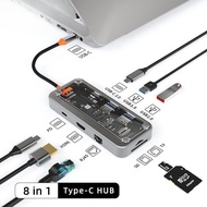 USB C ฮับ4K30Hz Dock Station Type C เป็น HDMI-เข้ากันได้ RJ45 PD100W อีเทอร์เน็ตสำหรับ Macbook iPad 