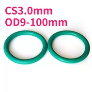 CS3.0mm OD9-100mm Green O-ring gasket sealing ring fluorine rubber, high temperature resistance, oil