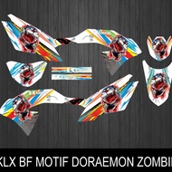 sticker striping variasi decal klx bf motif doraemon zombie - putih