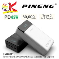 PINENG PN878PD POWER BANK 30000MAH 65W PD3.0 + QC3.0 QUICK CHARGE SUITABLE FOR LAPTOP SUPER FAST CHARGING POWERBANK