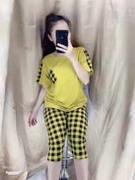 [HCM]ĐỒ BỘ NỮ COTTON PHỐI TÚI CARO (ẢNH THẬT KÈM VEDIO) CÓ SIZE 40-75KG  - CT14