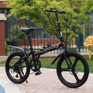 【Ready Stock】ARNO-folding bike 20 inch variable speed disc brake bicycle adult portable One-piece wheels bicycle/basikal lipat/basikal