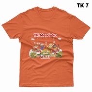 Kaos Anak Karakter TK Taman Kanak Custom Sablon Nama dan Sekolah Usia 1-12 Th Terlaris