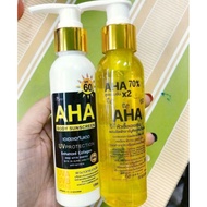 AHA 70% by Saruta ต้นตำหรับของแท้  สัปปะรด 120ml. เร่งผิวขาว สูตรเข้มข้น x2 หัวเชื้อเอเอชเอ ผสม อัลฟ่าอาร์บูติน หัวเชื้อ