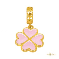 MASDORA 916 Gold Charms Charm Emas ~ Pinkish Clover (EMAS 916/22K)