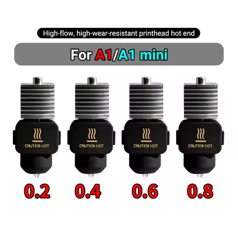 Lab A1 Hotend Kit One Piece Stainless Steel Nozzle Hot End Assembly 0.2/0.6/0.8/0.4mm Hotend for Lab