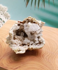 Crystal 雲貴川產地 白水晶小晶洞 原皮 閃靈晶洞 天然礦石 原礦