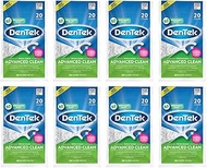 DenTek Triple Clean Advanced Clean Floss Picks, No Break & No Shred Floss, 20 Count (Pack of 8)